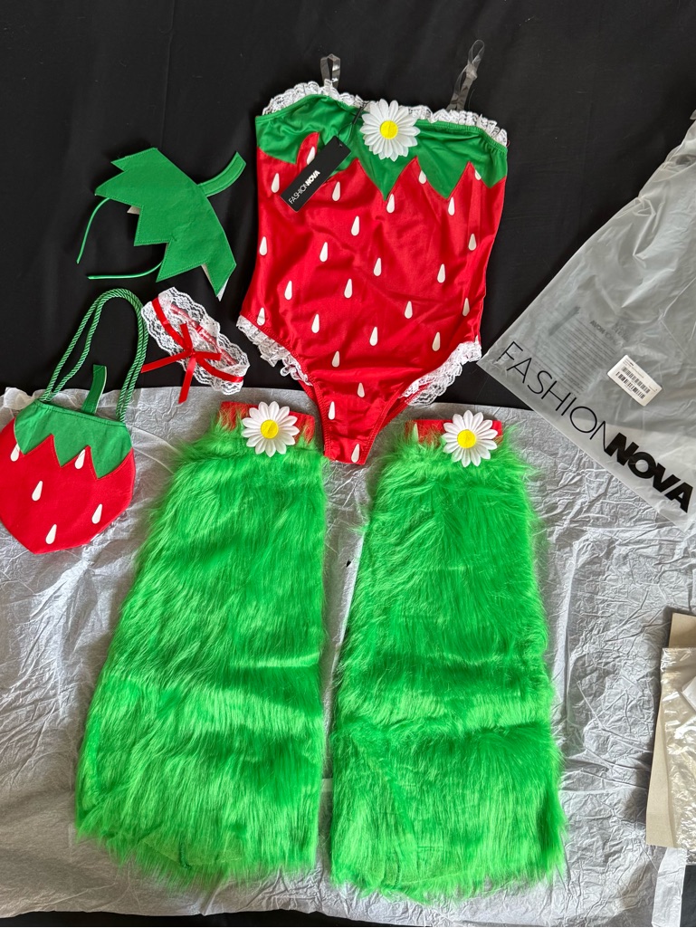 Fashion Nova Strawberry 4 Piece Costume